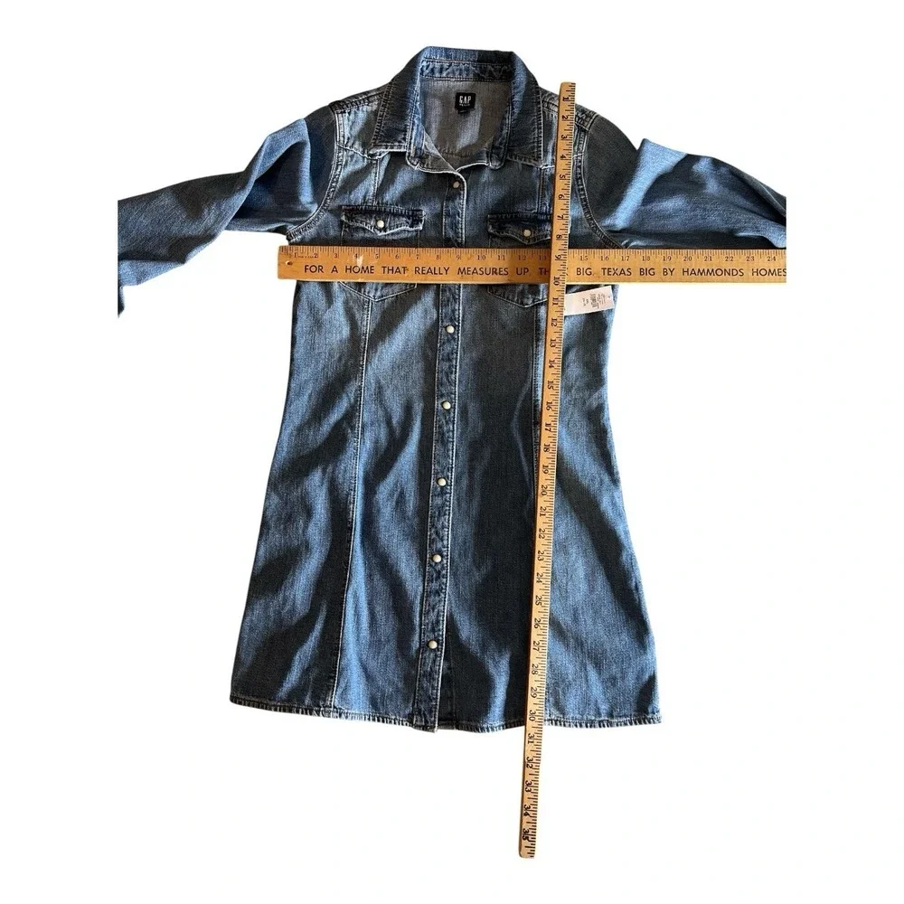 NWT Gap Kids Denim Shirt Dress XXL 14-16 Snap Front Long Sleeve Blue